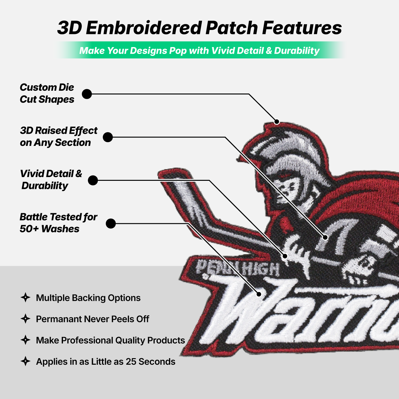 Raised 3D Embroidered Patches thumbnail 2